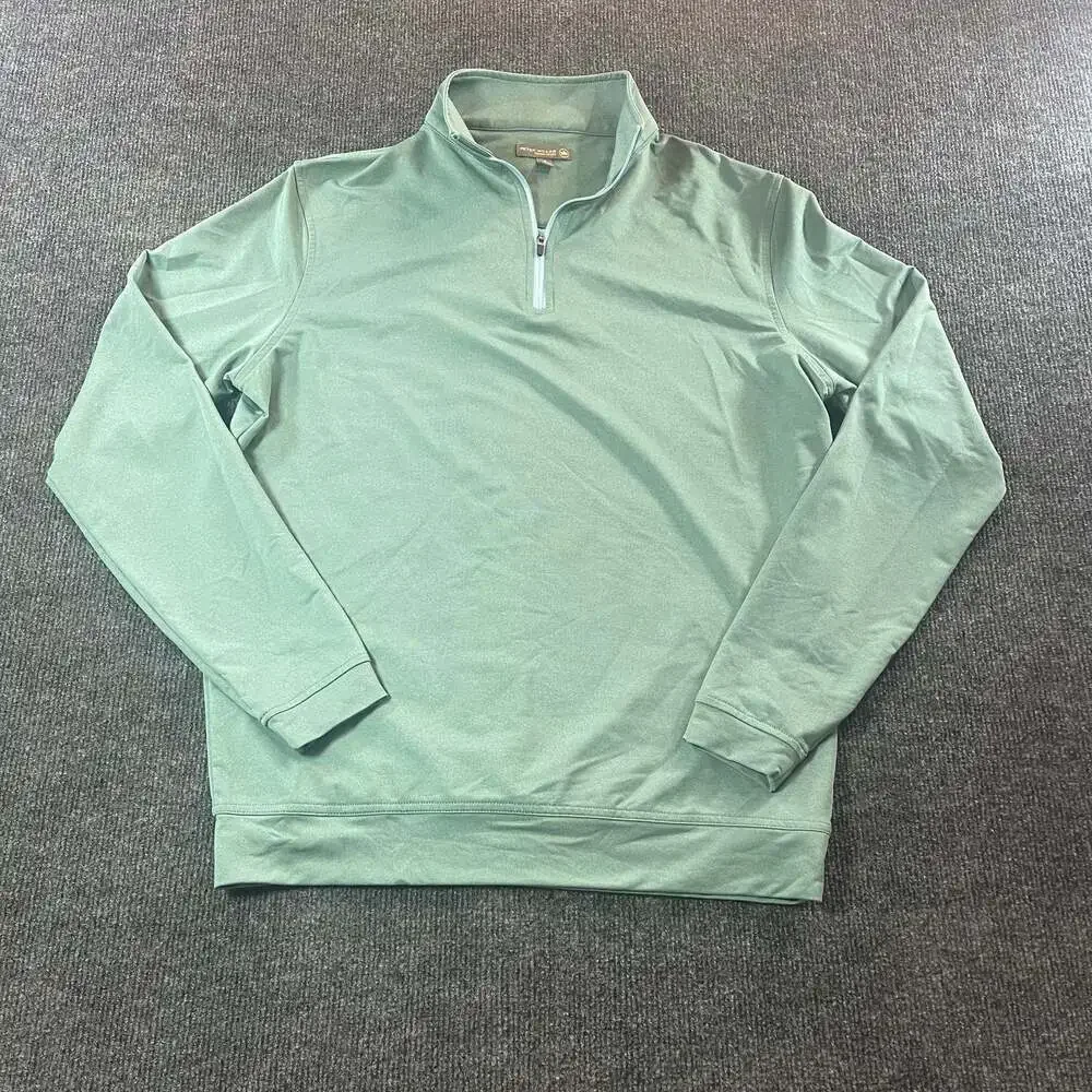 Peter Millar Crown Sport Men's Green Quarter-Zip Pullover Size S